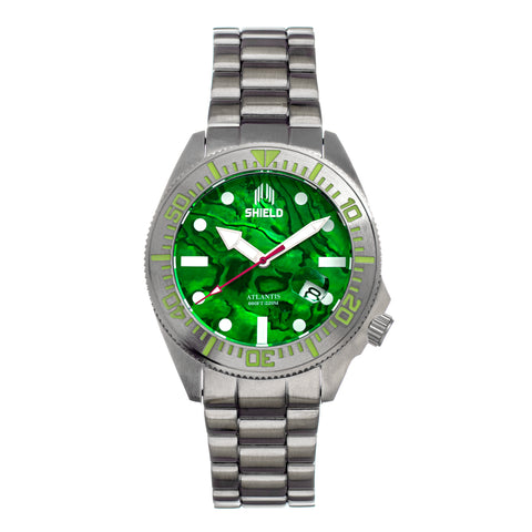 Shield Atlantis Abalone Bracelet Watch w/Date - Green SLDSH108-3