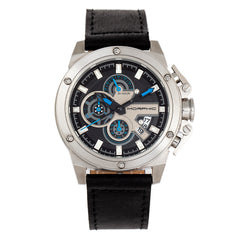 Morphic M81 Series Chronograph Leather-Band Watch w/Date - Black/Silver - MPH8101 MPH8101