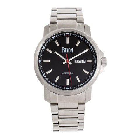 Reign Helios Automatic Bracelet Watch w/Day/Date - Silver/Black REIRN5702