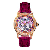 Empress Augusta Automatic Mosaic Mother-of-Pearl Leather-Band Watch - Rose Gold/Fuchsia EMPEM3505