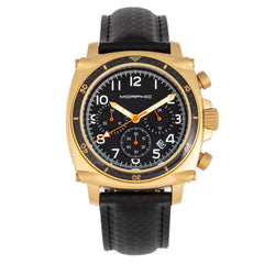 Morphic M83 Series Chronograph Leather-Band Watch w/ Date - Gold/Black MPH8306