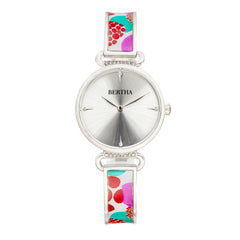 Bertha Katherine Enamel-Designed Bracelet Watch - White  - BTHBS1301 BTHBS1301