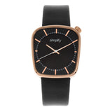 Simplify The 6800 Leather-Band Watch - Rose Gold/Black SIM6803