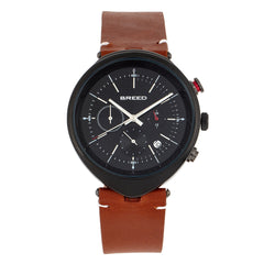 Breed Tempest Chronograph Leather-Band Watch w/Date - Brown/Black BRD8606