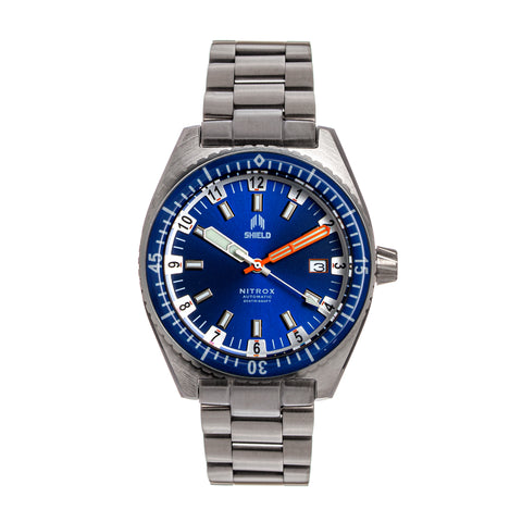 Shield Nitrox Bracelet Watch w/Date - Navy - SLDSH114-3 SLDSH114-3