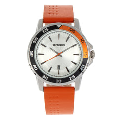 Breed Revolution Leather-Band Watch w/Date - Orange BRD8302