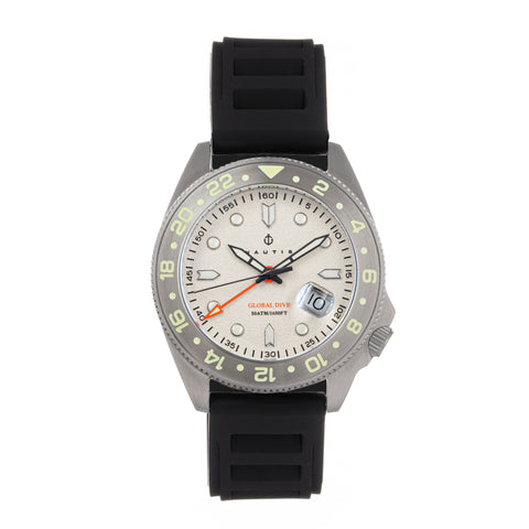 Nautis Global Dive Rubber-Strap Watch w/Date - White - 18093R-E 18093R-E