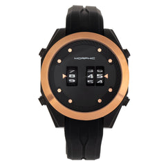 Morphic M76 Series Drum-Roll Strap Watch - Black/Rose Gold MPH7605