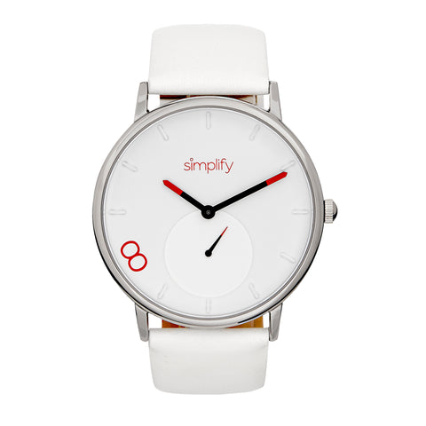 Simplify The 7200 Leather-Band Watch - White SIM7201