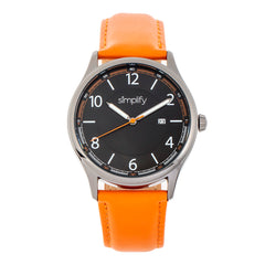 Simplify The 6900 Leather-Band Watch w/ Date - Orange SIM6906