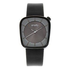 Simplify The 6800 Leather-Band Watch - Black/Charcoal SIM6804