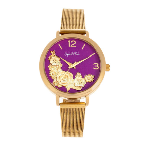 Sophie and Freda Lexington Bracelet Watch - Gold/Purple SAFSF5204