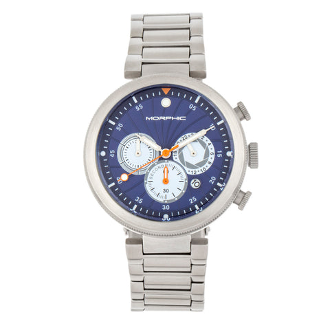 Morphic M87 Series Chronograph Bracelet Watch w/Date - Silver/Blue MPH8703