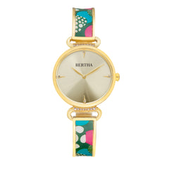 Bertha Katherine Enamel-Designed Bracelet Watch - Green - BTHBS1303 BTHBS1303
