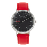 Simplify The 6500 Leather-Band Watch - Red/Black SIM6503