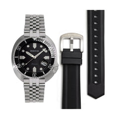 Heritor Automatic Matador Box Set with Interchangable Bands and Date Display - Black/Silver