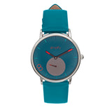 Simplify The 7200 Leather-Band Watch - Teal SIM7205