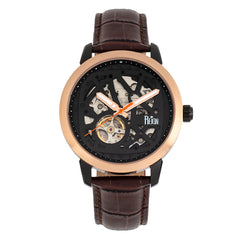 Reign Rudolf Automatic Skeleton Leather-Band Watch - Brown/Black REIRN5903