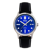 Reign Henry Automatic Canvas-Overlaid Leather-Band Watch w/Date - Blue - REIRN6204 REIRN6204