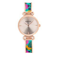 Bertha Katherine Enamel-Designed Bracelet Watch - Turquoise - BTHBS1304 BTHBS1304
