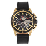 Morphic M81 Series Chronograph Leather-Band Watch w/Date - Black/Gold  - MPH8103 MPH8103