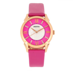 Bertha Ida Mother-of-Pearl Leather-Band Watch - Pink  - BTHBS1206 BTHBS1206