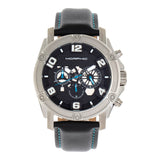 Morphic M73 Series Chronograph Leather-Band Watch - Silver/Black MPH7302