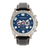 Morphic M73 Series Chronograph Leather-Band Watch - Silver/Blue MPH7303