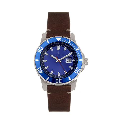 Nautis Dive Pro 200 Leather-Band Watch w/Date - Blue - GL1909-E GL1909-E