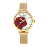 Sophie and Freda Raleigh Mother-Of-Pearl Bracelet Watch w/Swarovski Crystals - Red SAFSF5703