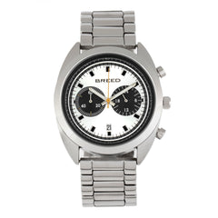 Breed Racer Chronograph Bracelet Watch w/Date - Silver/Black