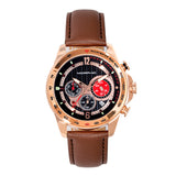 Morphic M88 Series Chronograph Leather-Band Watch w/Date - Brown/Rose Gold MPH8803