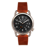 Breed Regulator Leather-Band Watch w/Second Sub-dial - Brown/Black - BRD8802 BRD8802