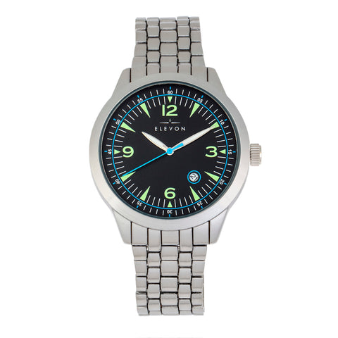 Elevon Atlantic Bracelet Watch w/Date - Silver/Black ELE119-1