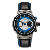 Morphic M91 Series Chronograph Leather-Band Watch w/Date - Silver/Blue - MPH9103 MPH9103