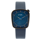 Simplify The 6800 Leather-Band Watch - Black/Navy SIM6806