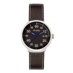 Simplify The 7100 Leather-Band Watch w/Date - Black SIM7103