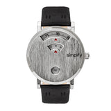 Simplify The 7000 Genuine Leather Watch - Silver/Black SIM7001