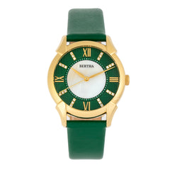 Bertha Ida Mother-of-Pearl Leather-Band Watch - Green - BTHBS1203 BTHBS1203