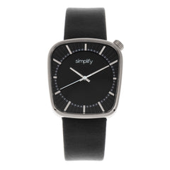 Simplify The 6800 Leather-Band Watch - Silver/Black SIM6802