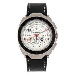 Morphic M79 Series Chronograph Leather-Band Watch - Silver/White MPH7904