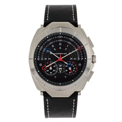 Morphic M79 Series Chronograph Leather-Band Watch - Silver/Black MPH7905