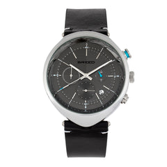 Breed Tempest Chronograph Leather-Band Watch w/Date - Black/Grey BRD8603