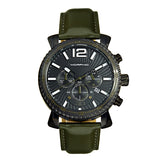 Morphic M89 Series Chronograph Leather-Band Watch w/Date - Olive/Black MPH8905