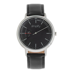 Simplify The 6500 Leather-Band Watch - Black SIM6502