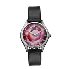 Bertha Georgiana Mother-Of-Pearl Leather-Band Watch - Silver/Black - BTHBS1101 BTHBS1101