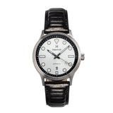 Heritor Automatic Bradford Leather-Band Watch w/Date - Silver & Black - HERHS1101 HERHS1101