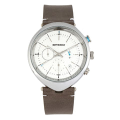 Breed Tempest Chronograph Leather-Band Watch w/Date - Grey/White BRD8602