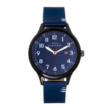 Elevon Boost Leather-Band Watch w/Date - Navy - ELE126-5 ELE126-5