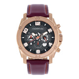 Morphic M73 Series Chronograph Leather-Band Watch - Rose Gold/Charcoal MPH7305